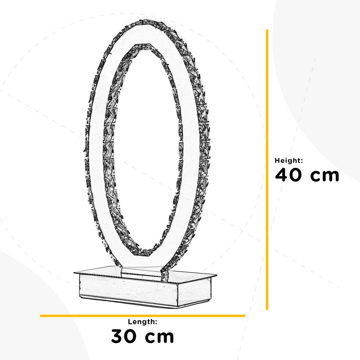 LED-TISCHLEUCHTE 30/40 cm   - Chromfarben, Design, Glas/Metall (30/40cm)
