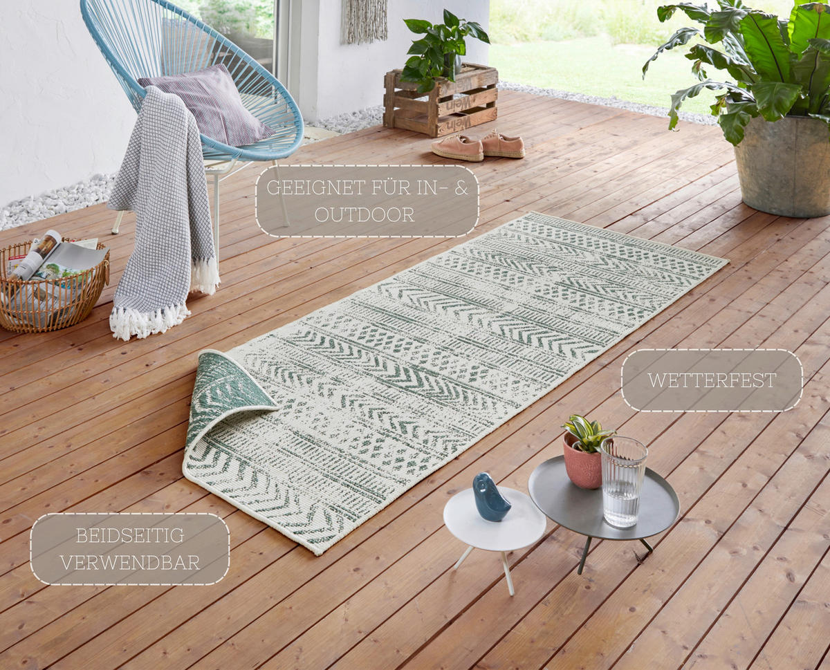 LÄUFER 80/250 cm Twin Supreme  - Creme/Grün, Design, Kunststoff (80/250cm)