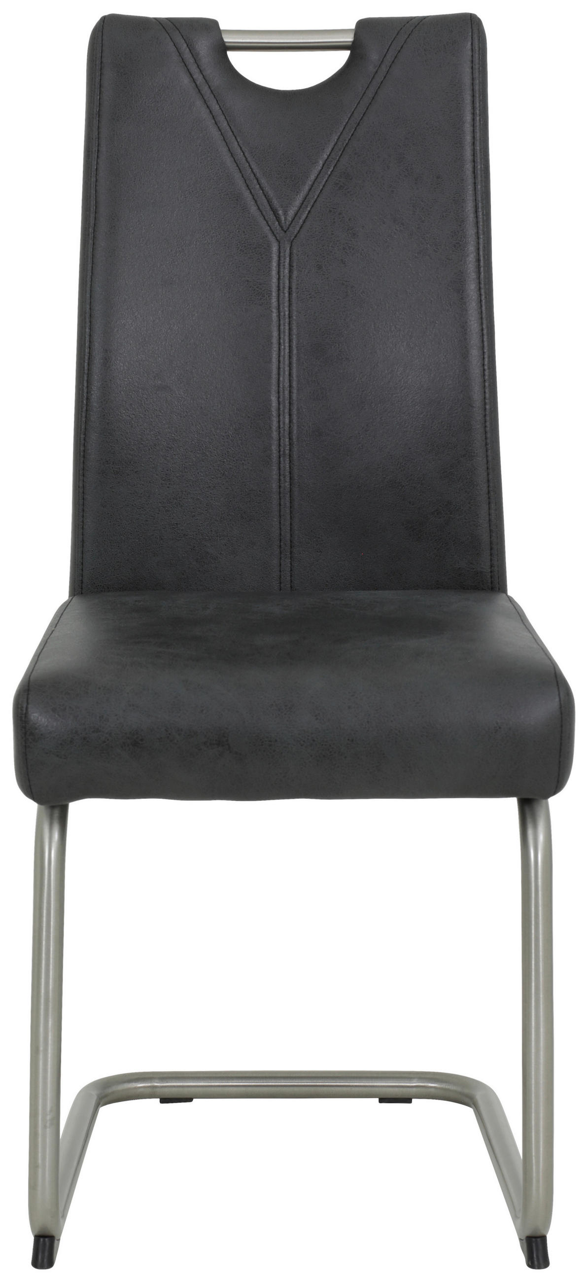 SCHWINGSTUHL-SET 4 Stück  in Edelstahl Mikrofaser  - Edelstahlfarben/Anthrazit, MODERN, Textil/Metall (43/99/58cm) - MID.YOU