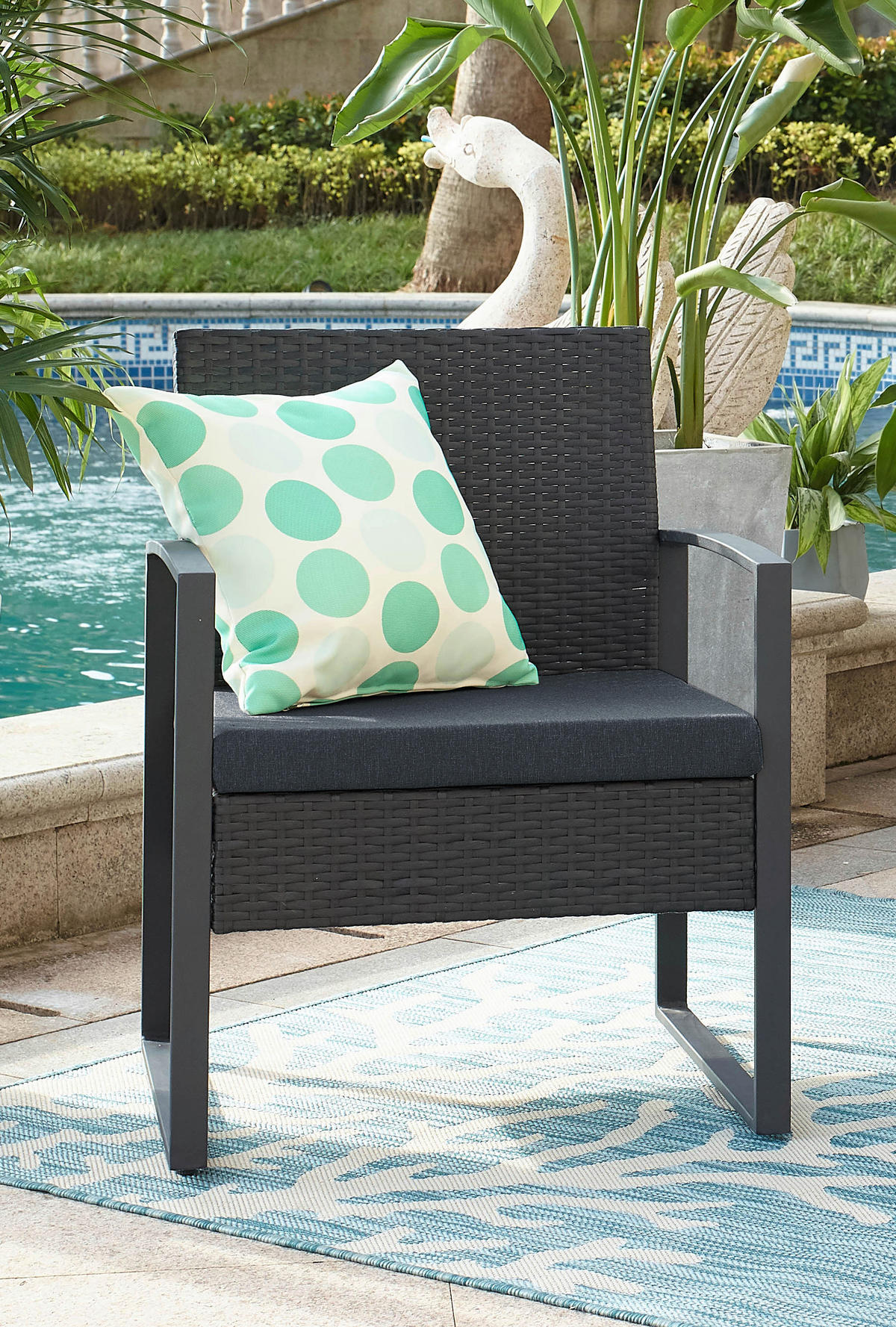 GARTENSET  - Anthrazit/Grau, Design, Kunststoff/Textil - Livetastic