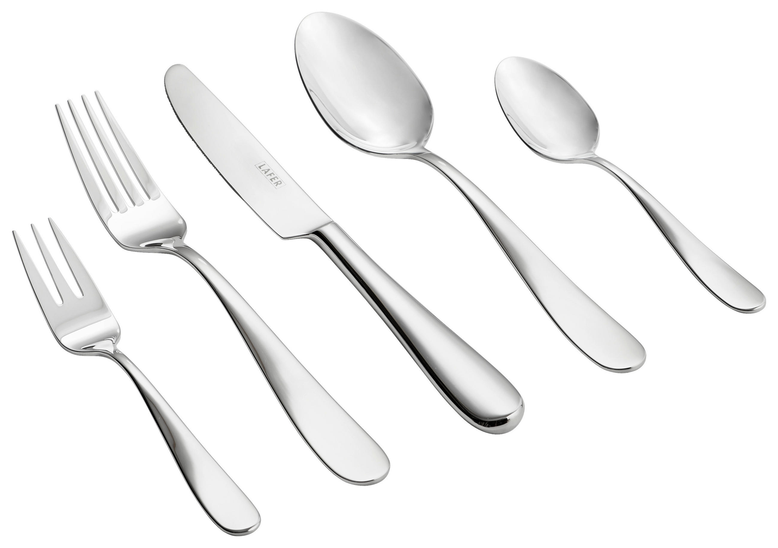 BESTECKSET 30-teilig Edelstahl  für 6 Personen  - Edelstahlfarben, KONVENTIONELL, Metall - Johann Lafer