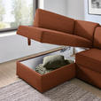 ECKSOFA in Webstoff Orange  - Schwarz/Orange, KONVENTIONELL, Kunststoff/Textil (165/224cm) - Xora