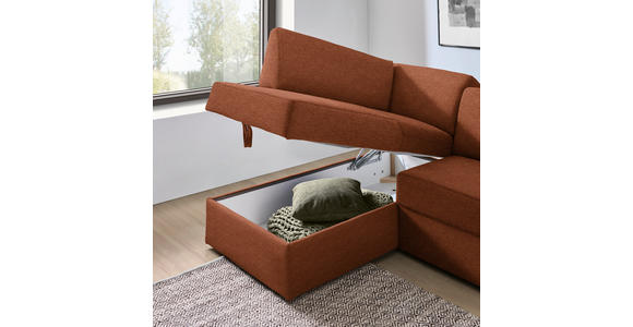 ECKSOFA in Webstoff Orange  - Schwarz/Orange, KONVENTIONELL, Kunststoff/Textil (165/224cm) - Xora