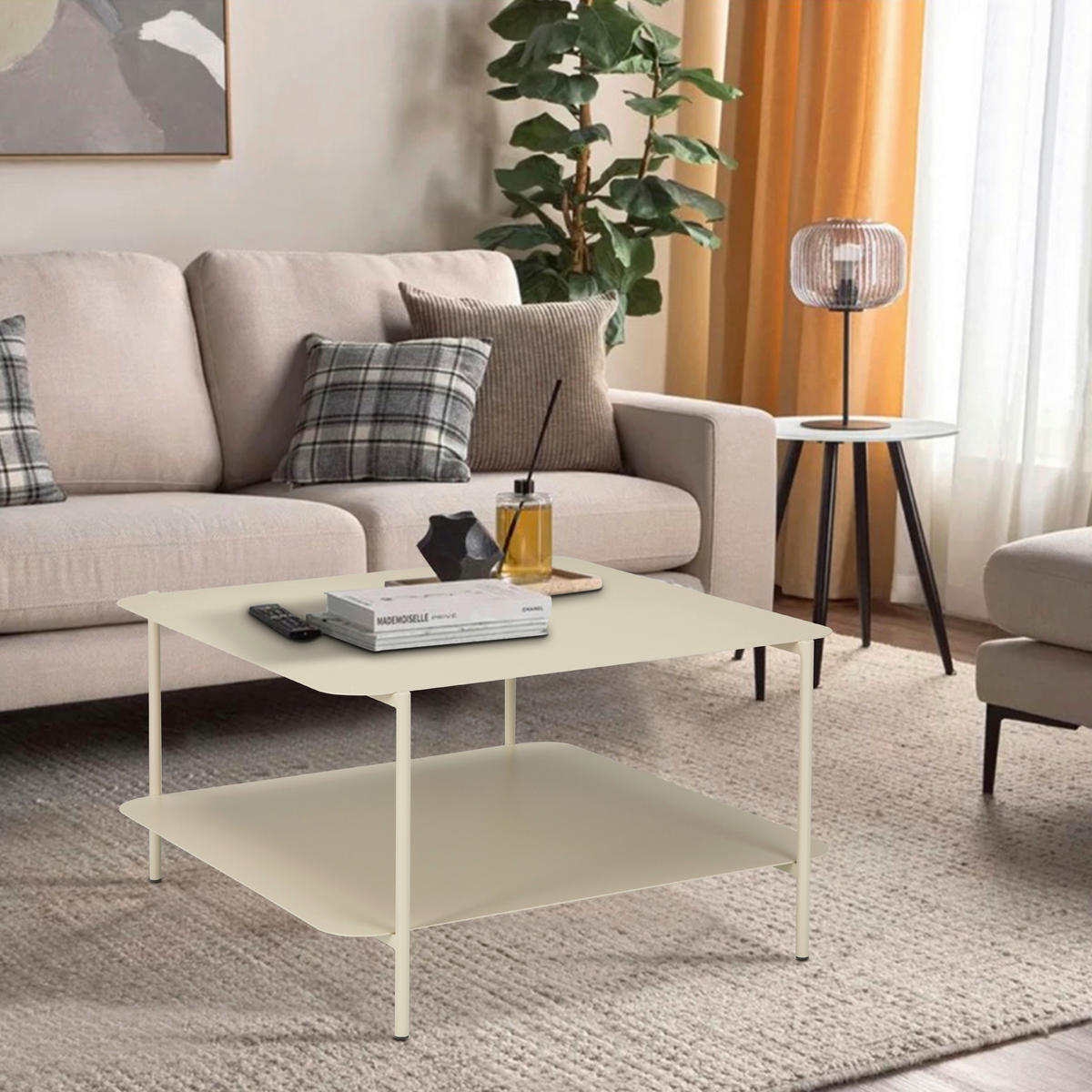 COUCHTISCH 73,4/70/40 cm quadratisch Kaschmir  - Kaschmir, Design, Metall (73,4/70/40cm) - Carryhome