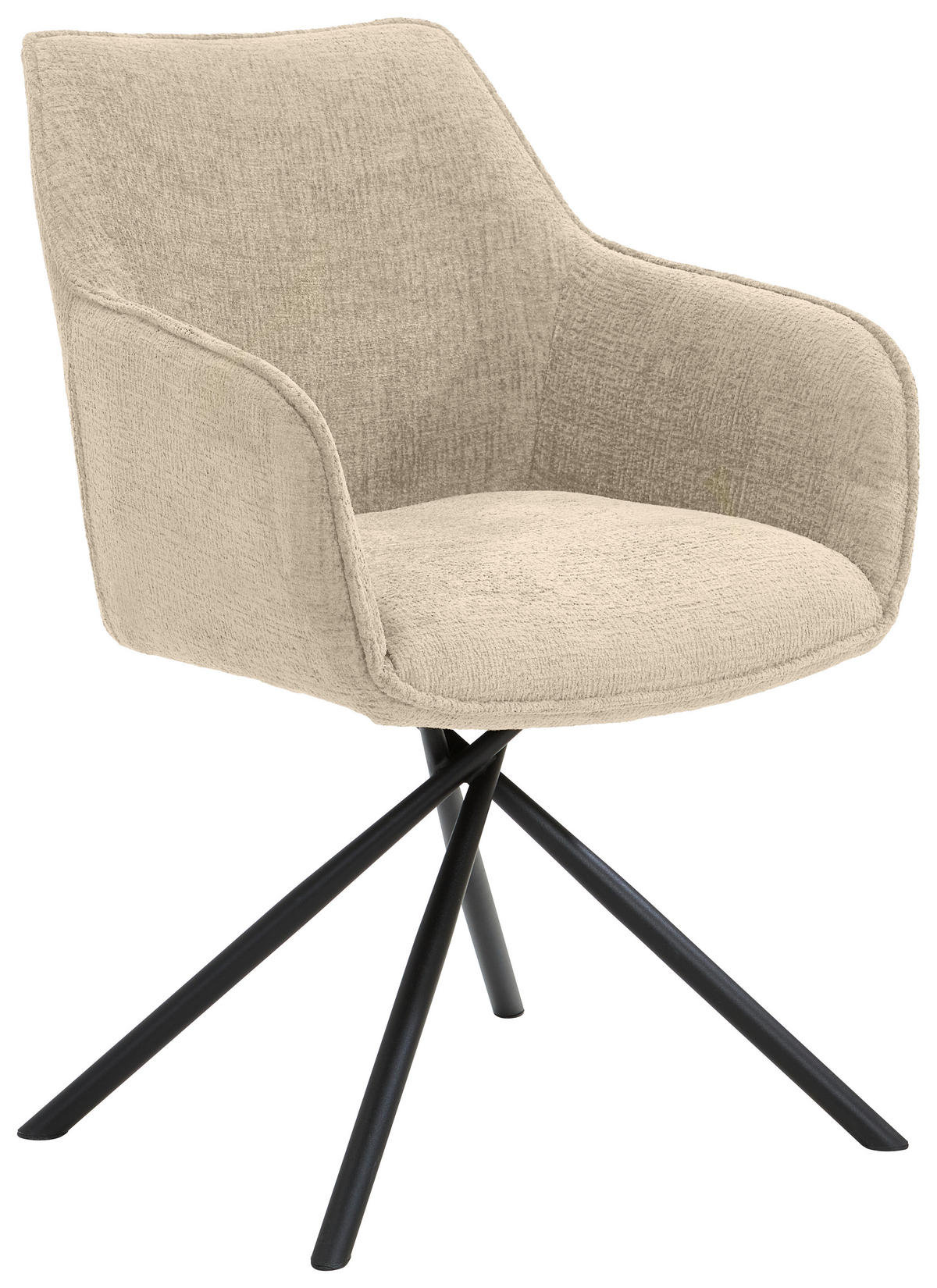 ARMLEHNSTUHL  in Webstoff  - Creme/Schwarz, Design, Textil/Metall (63/88/62cm) - Novel