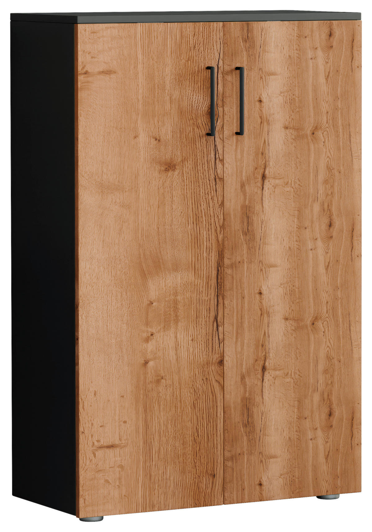 SCHUHSCHRANK 80/120/38 cm  - Wildeiche/Anthrazit, Basics, Holzwerkstoff/Kunststoff (80/120/38cm) - Moderano