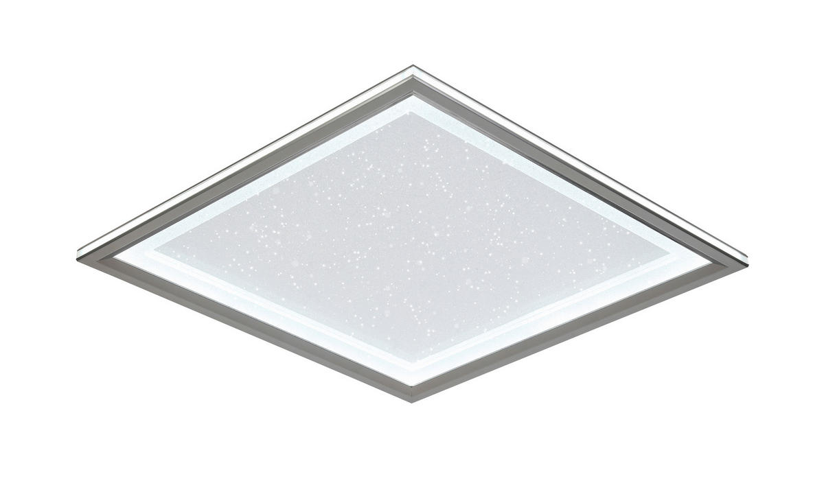 STROPNÉ LED SVIETIDLO, 45/45/6,1 cm - čierna/chrómová, Trend, kov/plast (45/45/6,1cm) - Novel