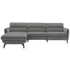 ECKSOFA in Chenille Grau  187/299 cm  - Schwarz/Grau, Design, Textil/Metall (187/299cm) - Schöner Wohnen