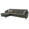 ECKSOFA in Lederlook (vegan) Grau  - Grau/Nickelfarben, Modern, Textil/Metall (179/233cm) - Livetastic