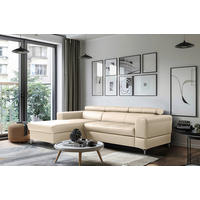 HÖRNSOFFA i läderimitation äkta läder grå  - svart/grå, Design, metall/läder (173/247cm) - Livetastic