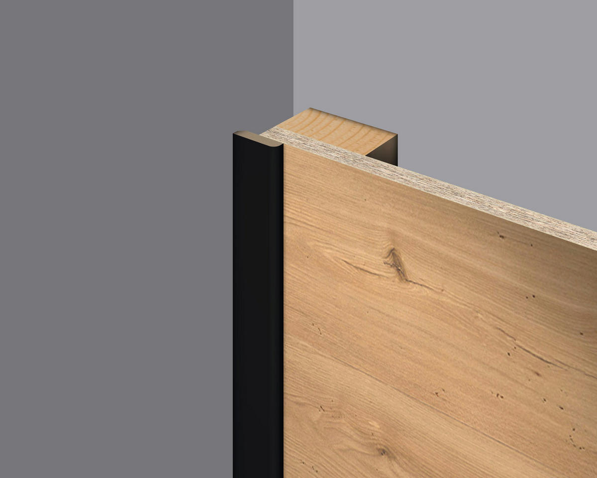 Abdeckleiste Schwarz - Schwarz, Basics, Naturmaterialien (240/0.6/2.5cm) - Egger Holzwerkstoffe