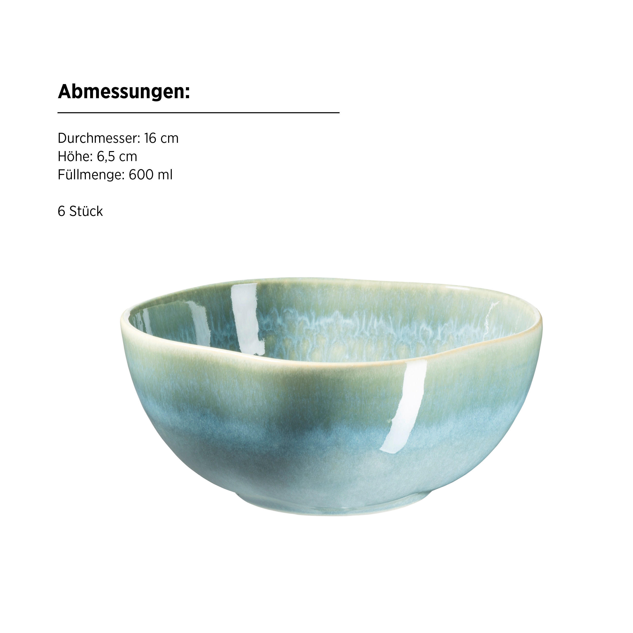 SCHÜSSEL Cordelia   - Grün, Trend, Keramik (16/6,5cm) - Mäser