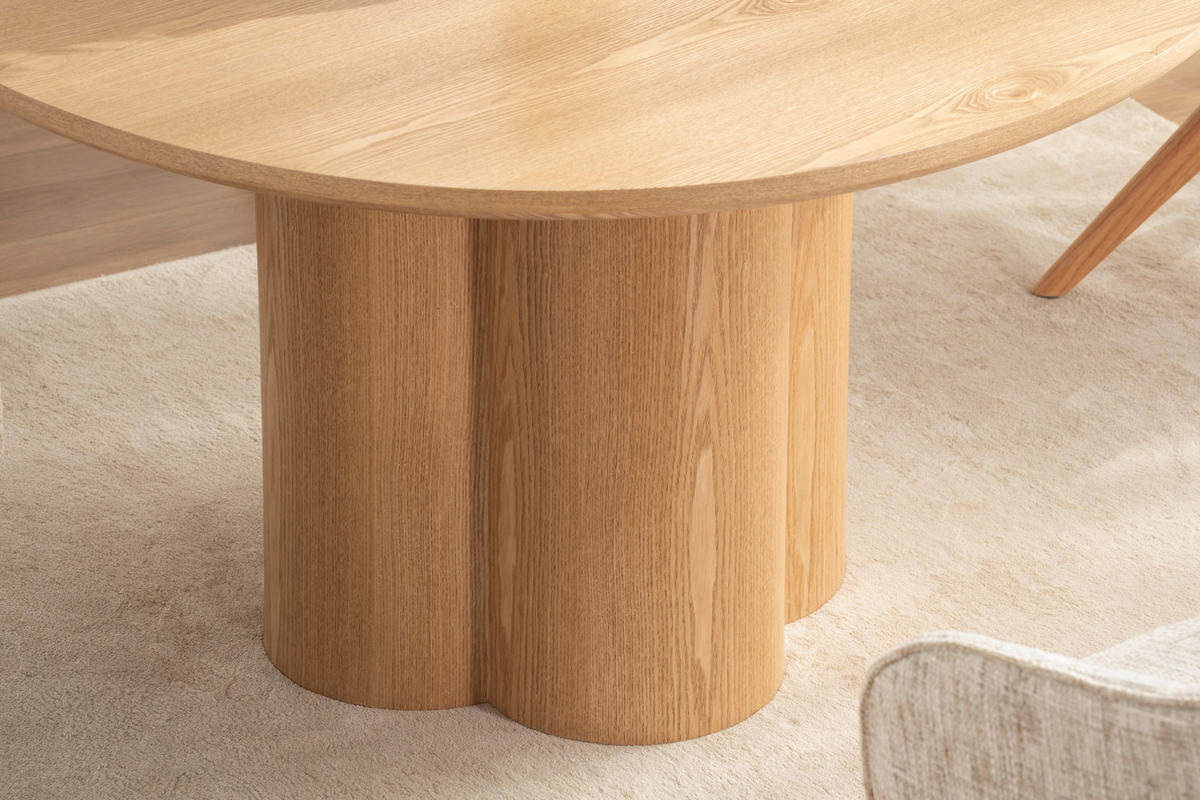 ESSTISCH 120/120/75 cm Echtholz, Nachbildung  Holz, Wellpappe rund Eichefarben  - Eichefarben, Design, Holz/Wellpappe (120/120/75cm) - Niels Andersson