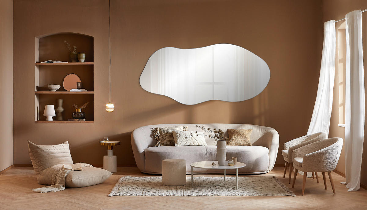 WANDSPIEGEL 72/156/2,5 cm    in wellenförmig  - Schwarz, Trend, Glas/Holzwerkstoff (72/156/2,5cm) - Landscape