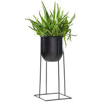 BLUMENTOPF 19/40 cm Schwarz  - Schwarz, Basics, Metall (19/40cm) - Ambia Home