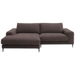ECKSOFA  in Flachgewebe Hellbraun  177/253 cm  - Hellbraun/Schwarz, Design, Textil/Metall (177/253cm) - Dieter Knoll