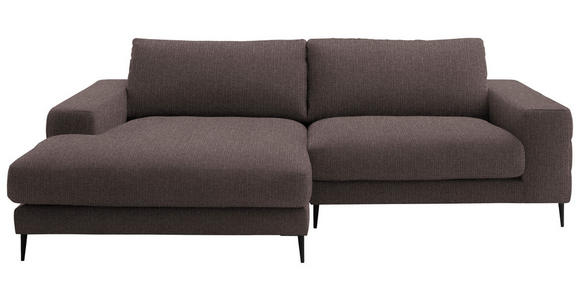 ECKSOFA  in Flachgewebe Hellbraun  177/253 cm  - Hellbraun/Schwarz, Design, Textil/Metall (177/253cm) - Dieter Knoll