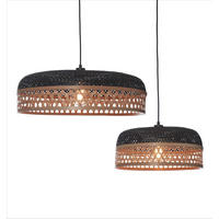 HÄNGELEUCHTE 60/18 cm  - Schwarz/Naturfarben, Trend, Naturmaterialien (60/18cm) - Good & Mojo