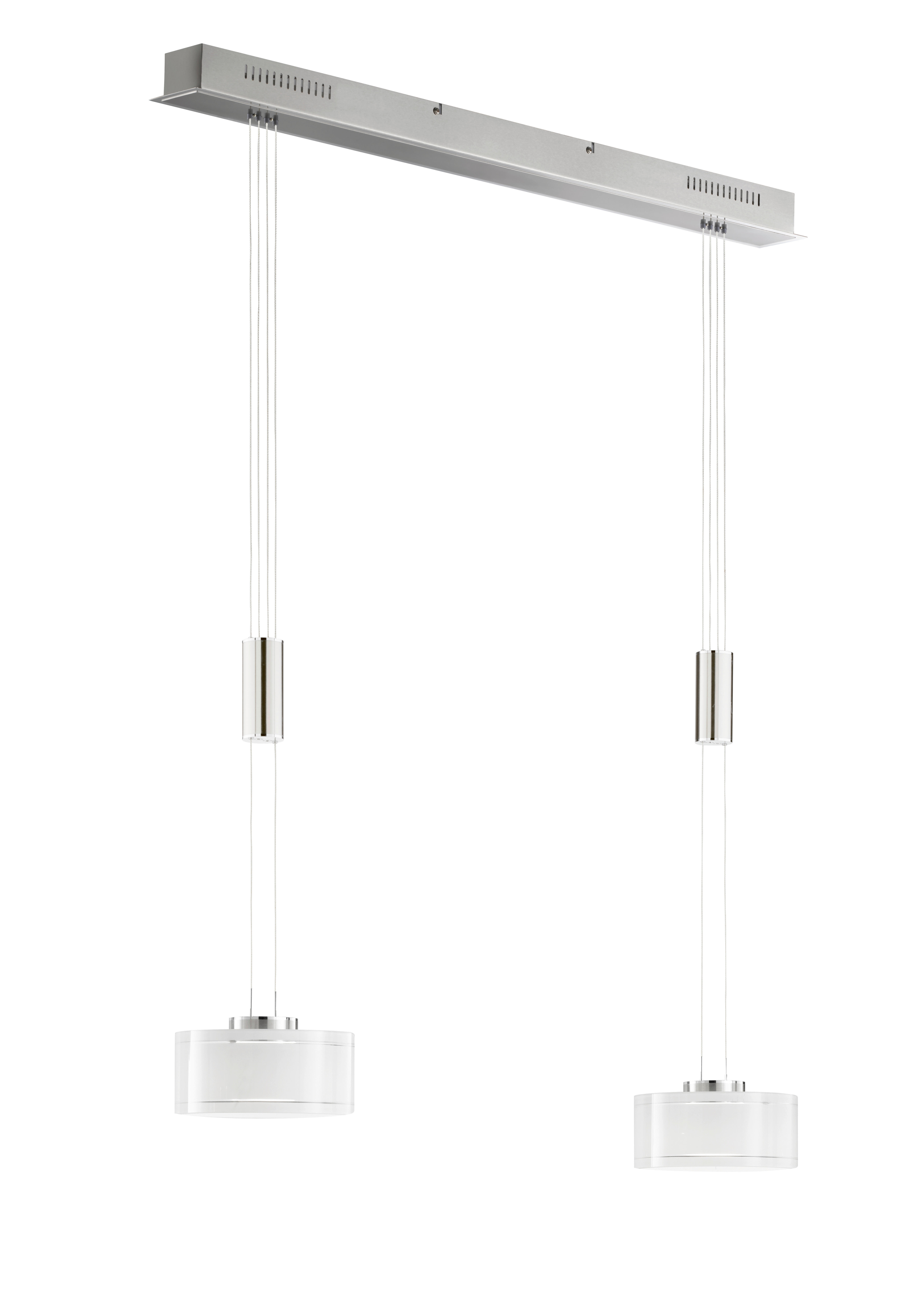 LED-HÄNGELEUCHTE Lavin 64/20/150 cm   - Chromfarben/Nickelfarben, Design, Glas/Metall (64/20/150cm) - Fischer & Honsel