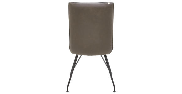 STUHL in Textil, Leder Anthrazit, Braun, Beige - Anthrazit/Beige, Design, Leder/Textil (46/91/63cm) - Ambiente