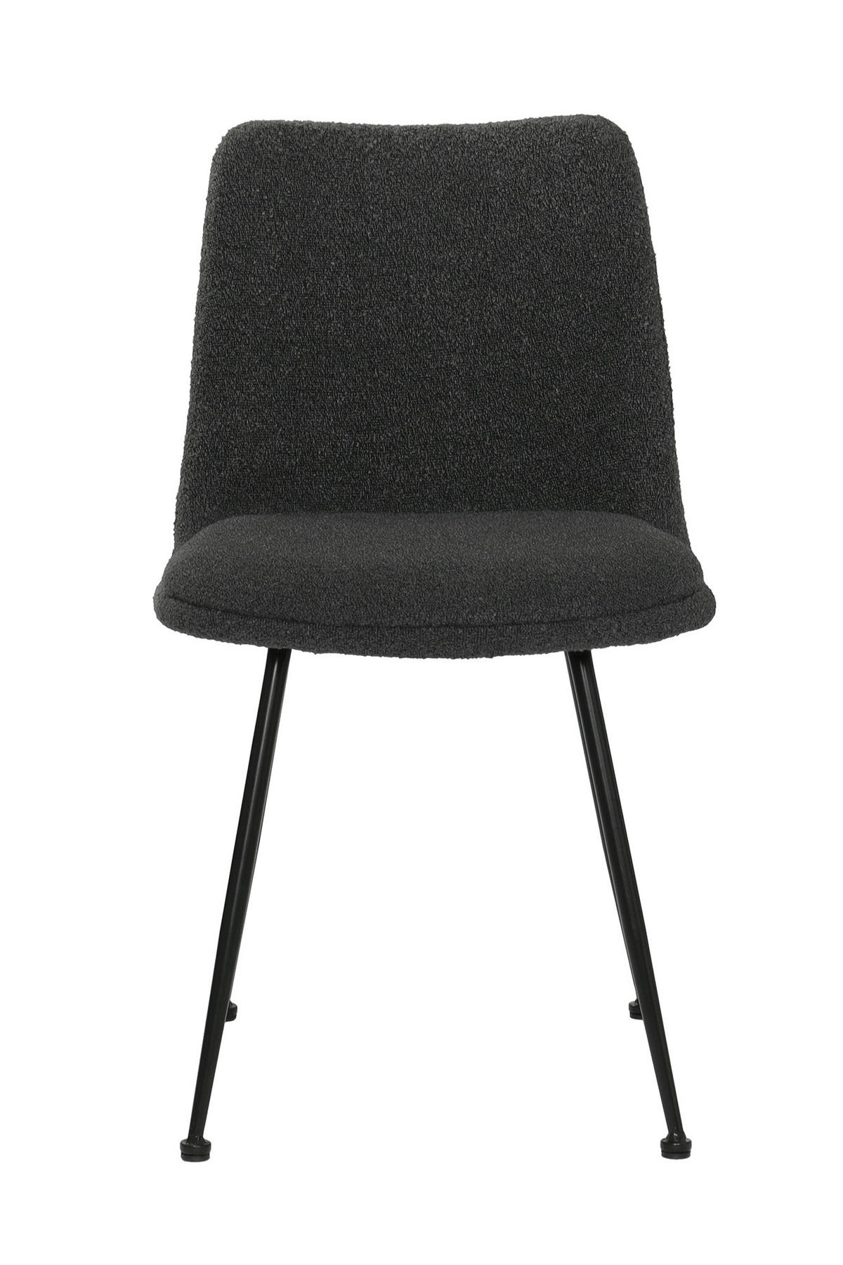 STUHL-SET 2 Stück  Bouclé  Schwarz  - Schwarz, MODERN, Textil/Metall (58,5/83/46cm) - MID.YOU