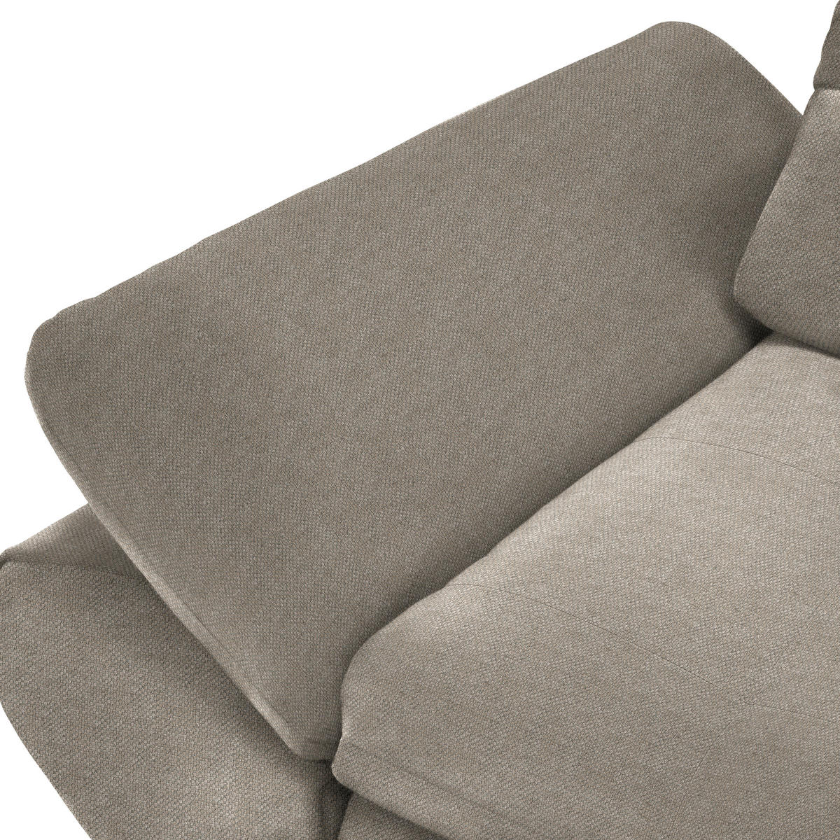 ECKSOFA Flachgewebe Greige  - Greige/Schwarz, Design, Textil/Metall (341/204cm) - Xora