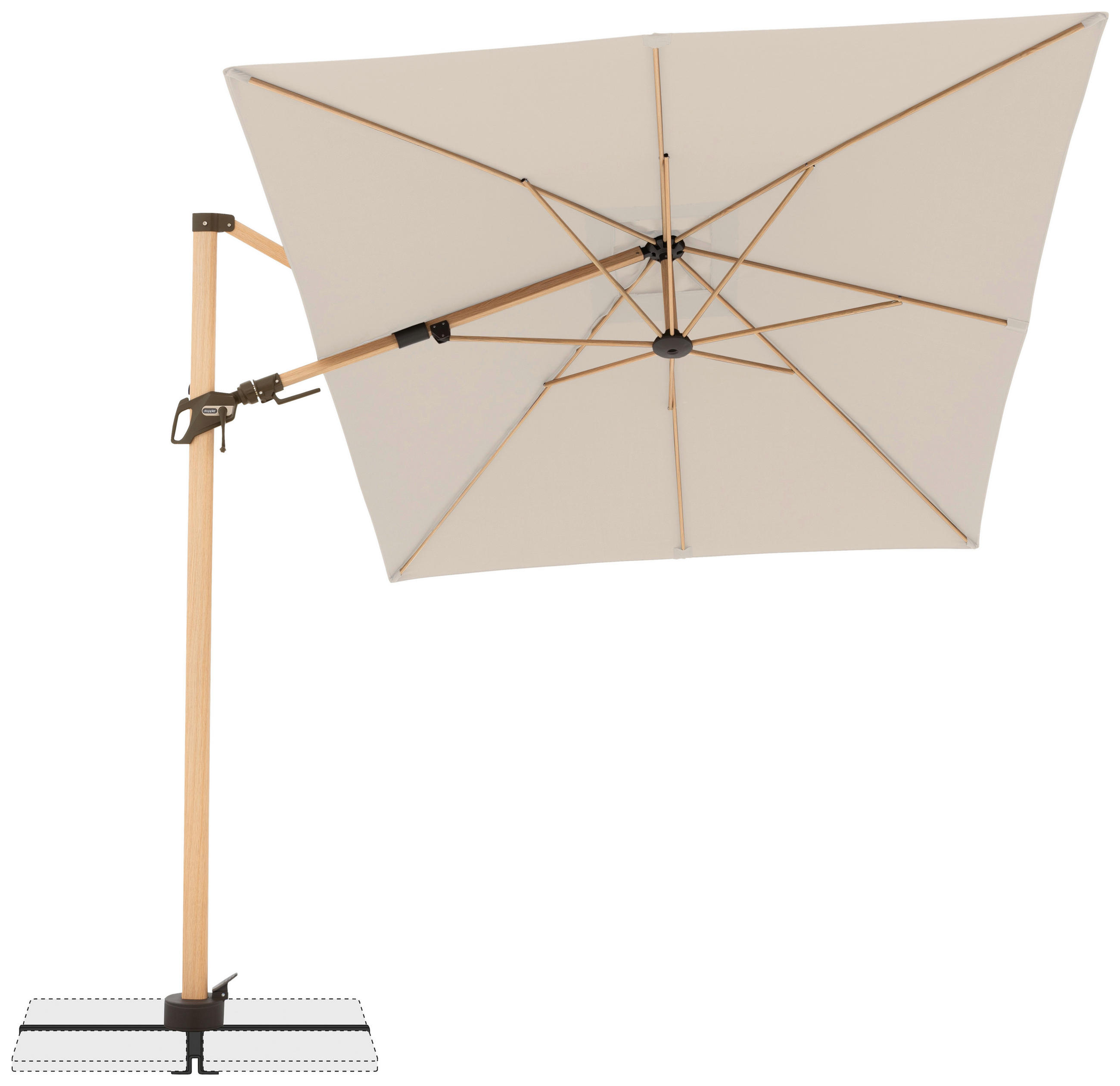 AMPELSCHIRM 300X220 cm Naturfarben  - Eschefarben/Naturfarben, Basics, Textil/Metall (300/220cm) - Doppler