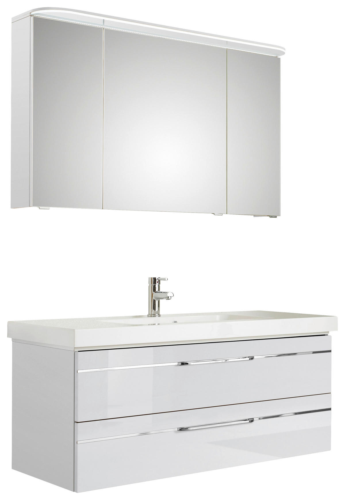BADEZIMMER  in 123 cm  - Chromfarben/Weiß Hochglanz, KONVENTIONELL, Glas/Holzwerkstoff (123cm) - Pelipal