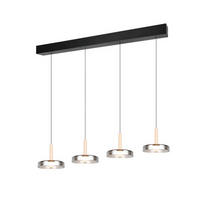 LED-PENDELLAMPA Celeste 115/22/200 cm  - kromfärg/svart, Design, metall/glas (115/22/200cm) - Trio Leuchten