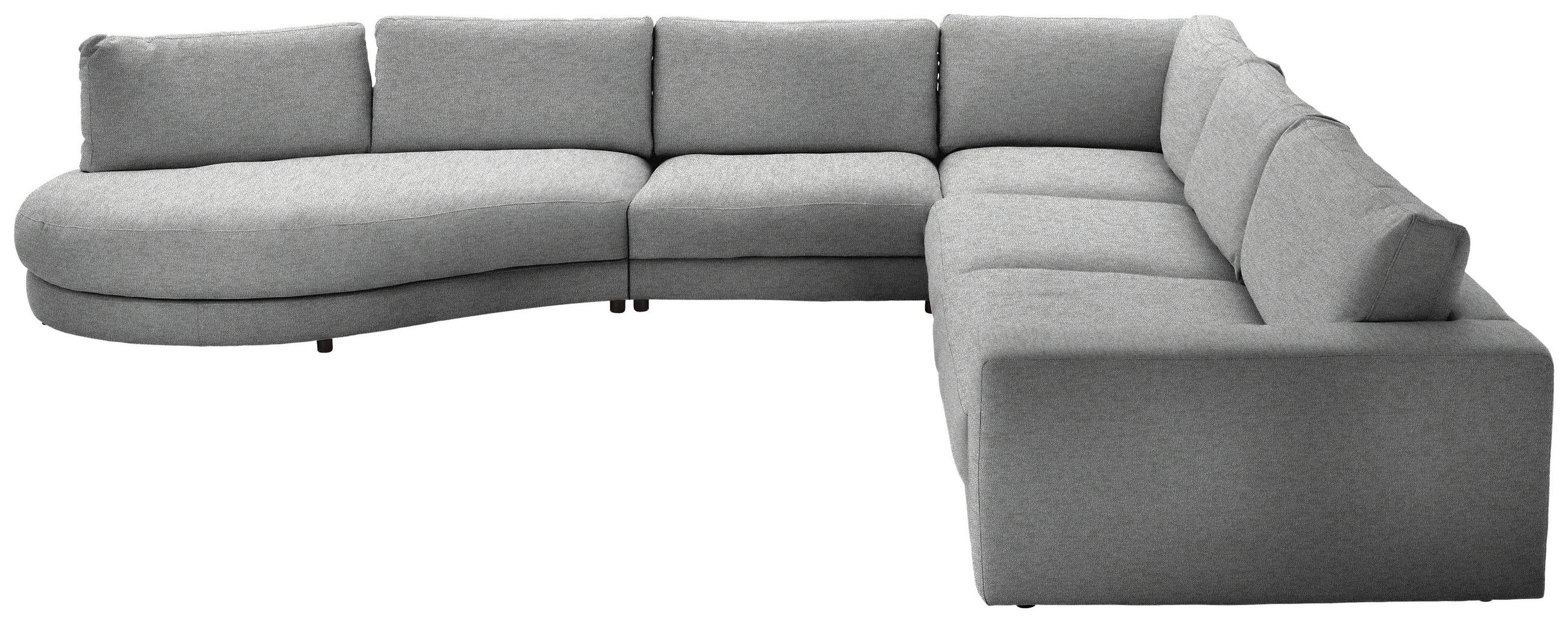 ECKSOFA in Flachgewebe Grau  - Schwarz/Grau, Design, Kunststoff/Textil (425/365cm) - Lomoco