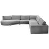 ECKSOFA in Flachgewebe Grau  - Schwarz/Grau, Design, Kunststoff/Textil (425/365cm) - Lomoco