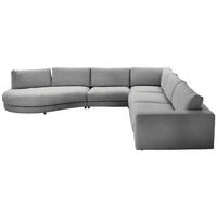 ECKSOFA in Flachgewebe Grau  - Schwarz/Grau, Design, Kunststoff/Textil (425/365cm) - Lomoco