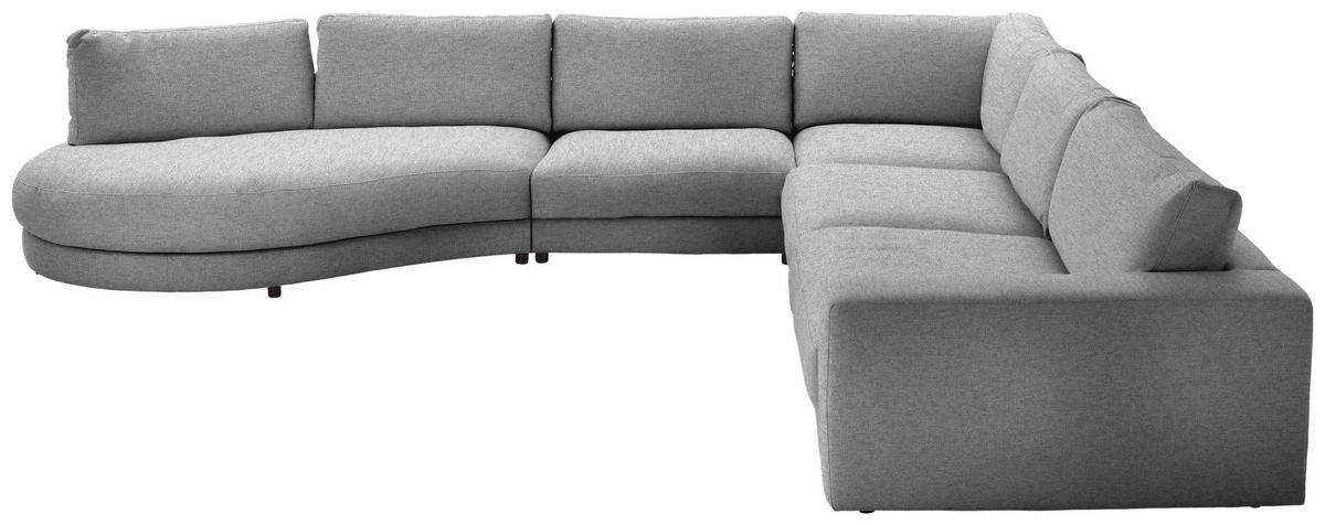 ECKSOFA in Flachgewebe Grau  - Schwarz/Grau, Design, Kunststoff/Textil (425/365cm) - Lomoco