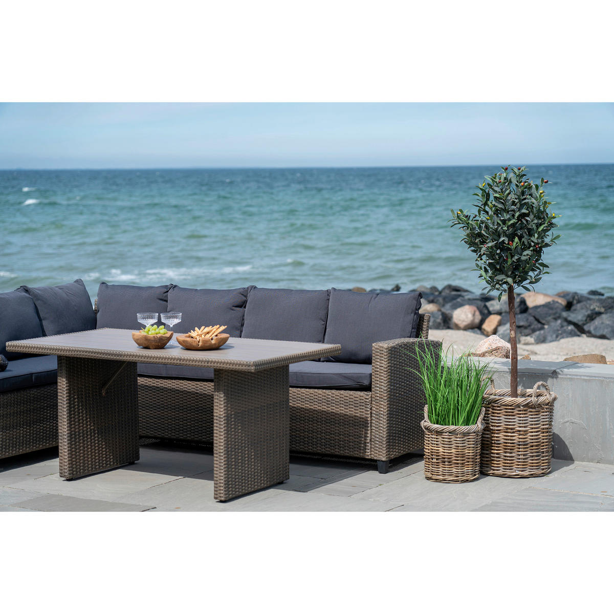 KORGSET - klar/brun, Basics, trä/plast (40/48/40cm) - Ambia Home