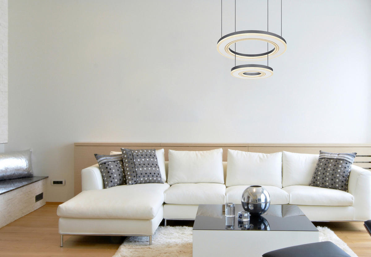 ZÁVESNÉ LED SVIETIDLO, 50/120 cm  - čierna/biela, Design, kov/plast (50/120cm)