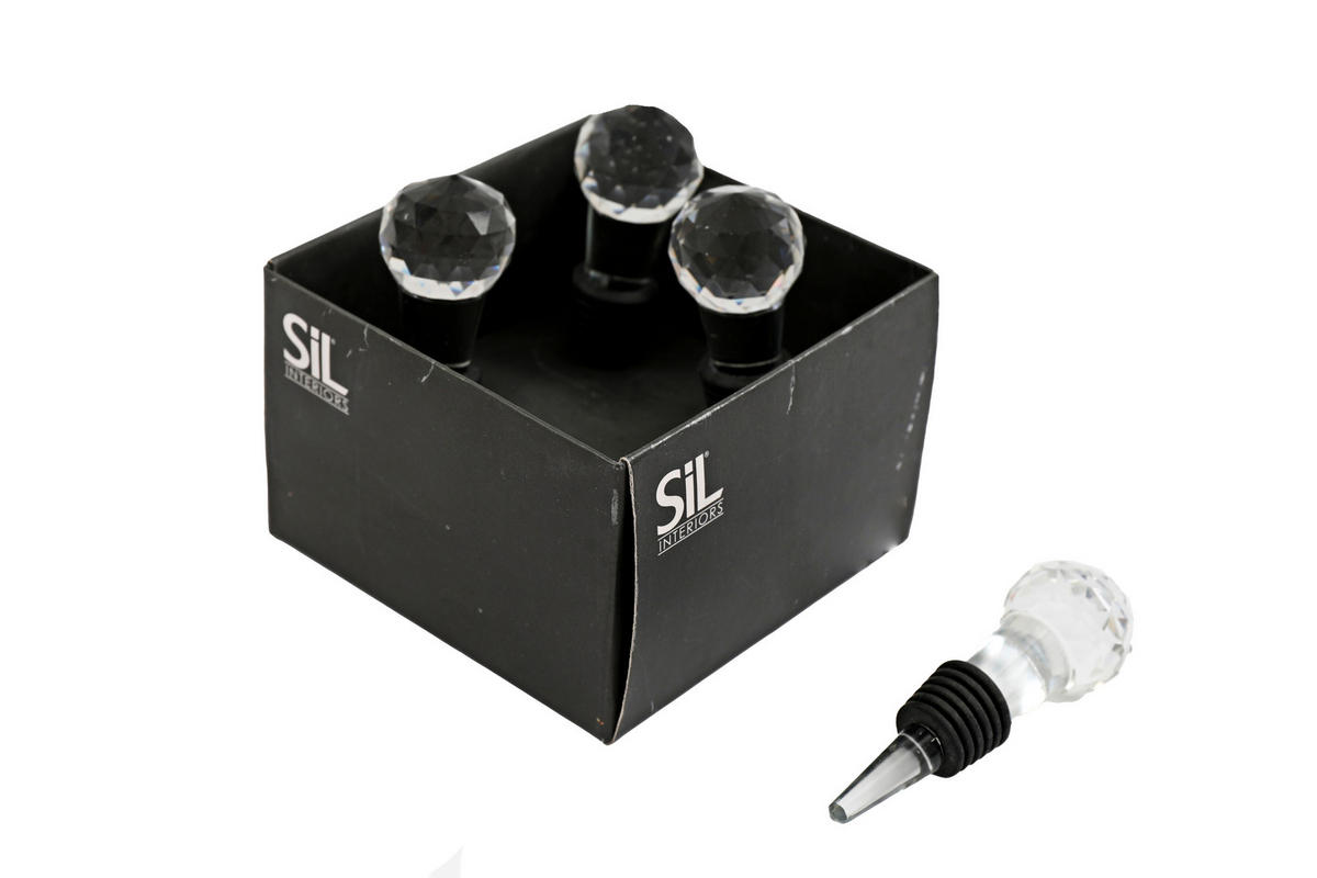 ÜVEGZÁRÓ - fekete/áttetsző, Basics, Üveg (3/9.5/3cm)