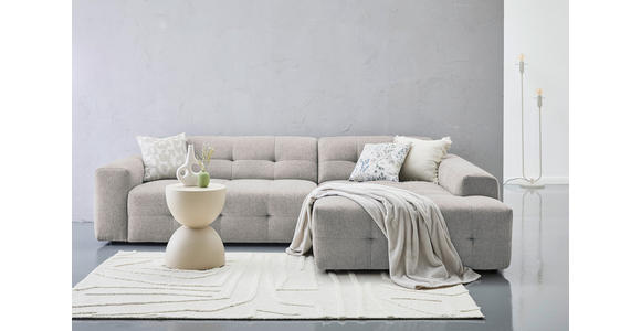ECKSOFA Grau Flachgewebe - Schwarz/Grau, KONVENTIONELL, Kunststoff/Textil (292/189cm) - Carryhome