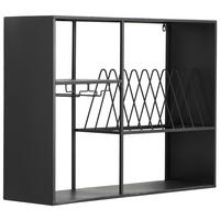 NÁSTĚNNÝ REGÁL, 80/60/24 cm - černá, Design, kov (80/60/24cm) - P & B