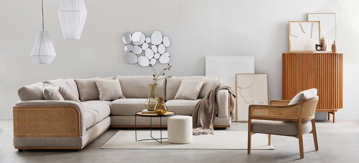 FOTEL - bézs/krémszínű, Lifestyle, textil/fa (71/73/80cm) - Livetastic
