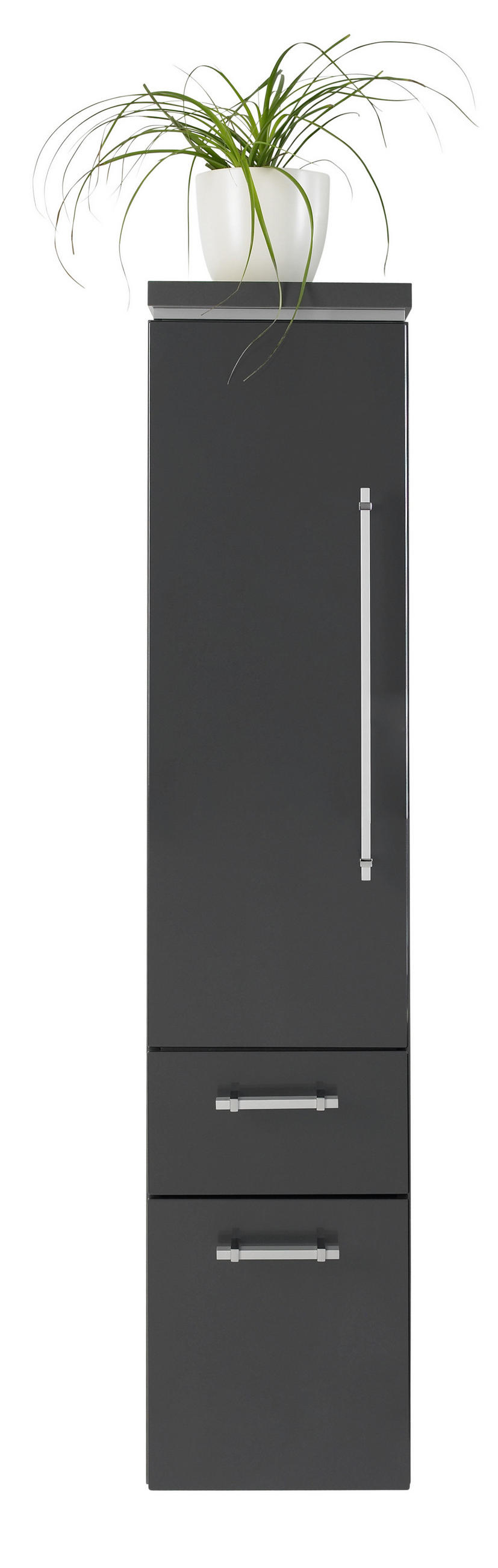 MIDISCHRANK 30/132/33 cm  - Chromfarben/Anthrazit, Design, Glas/Holzwerkstoff (30/132/33cm) - Novel