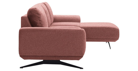 ECKSOFA in Webstoff Rosa  - Schwarz/Rosa, Design, Textil/Metall (320/172cm) - Valnatura