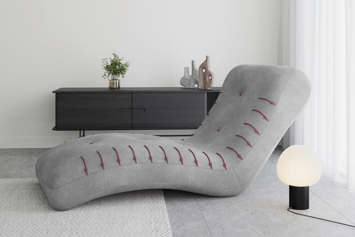 LIEGE STRIPE in Grau  inkl. Relaxfunktion  - Schwarz/Grau, Design, Kunststoff/Textil (83/80/172cm) - MID.YOU
