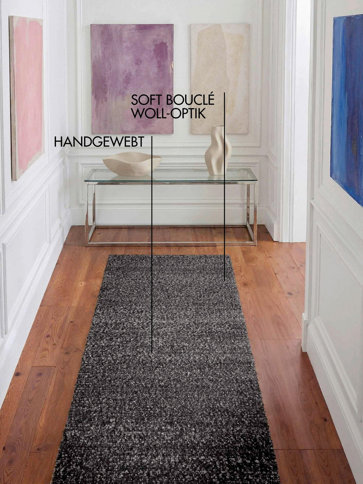 LÄUFER 80/300 cm Notting Hill Dunkelgrau  - Dunkelgrau, Basics, Textil (80/300cm) - Ted Baker