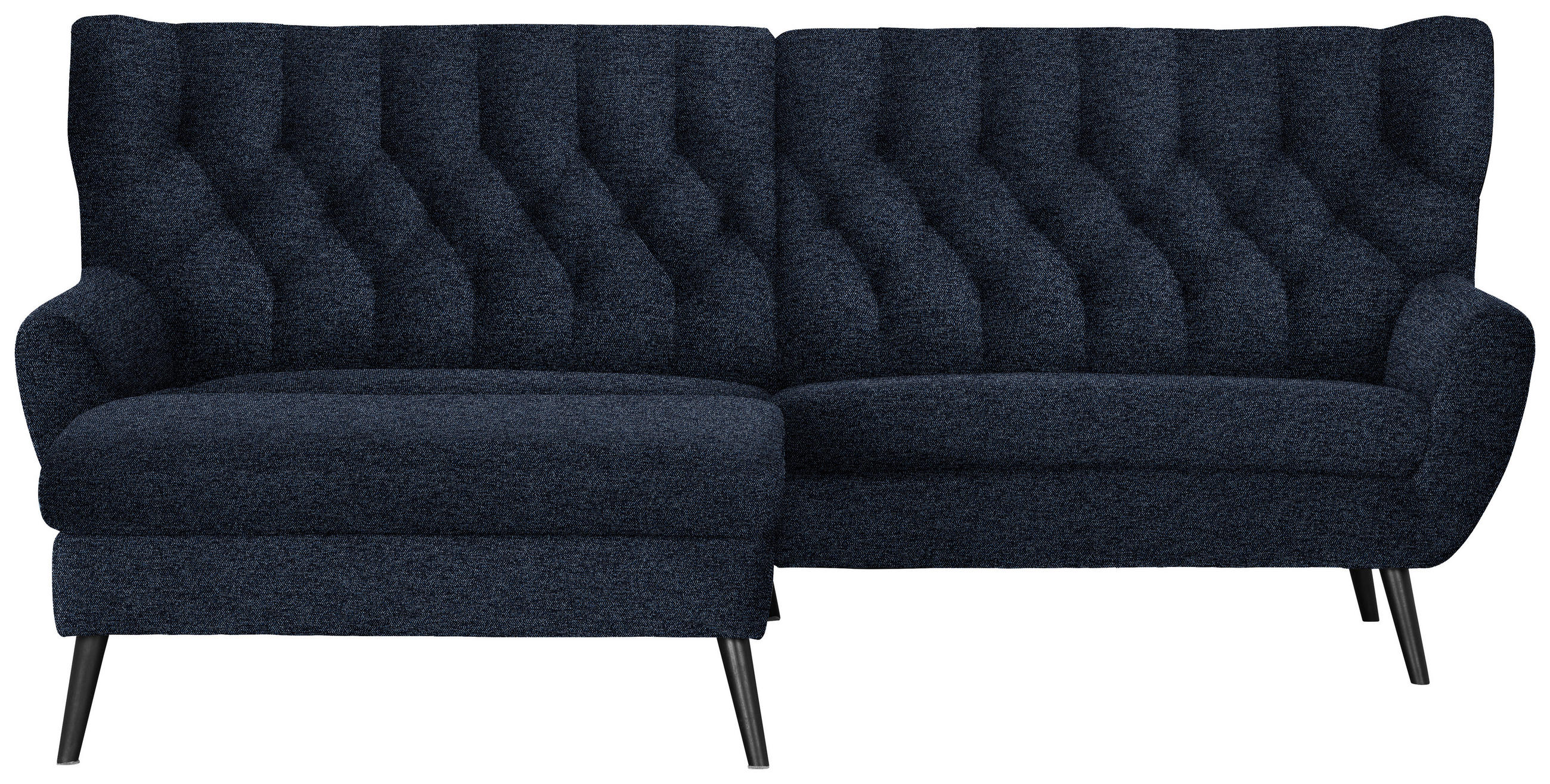 ECKSOFA Webstoff Dunkelblau  - Schwarz/Dunkelblau, Design, Holz/Textil (165/237cm) - Stylife