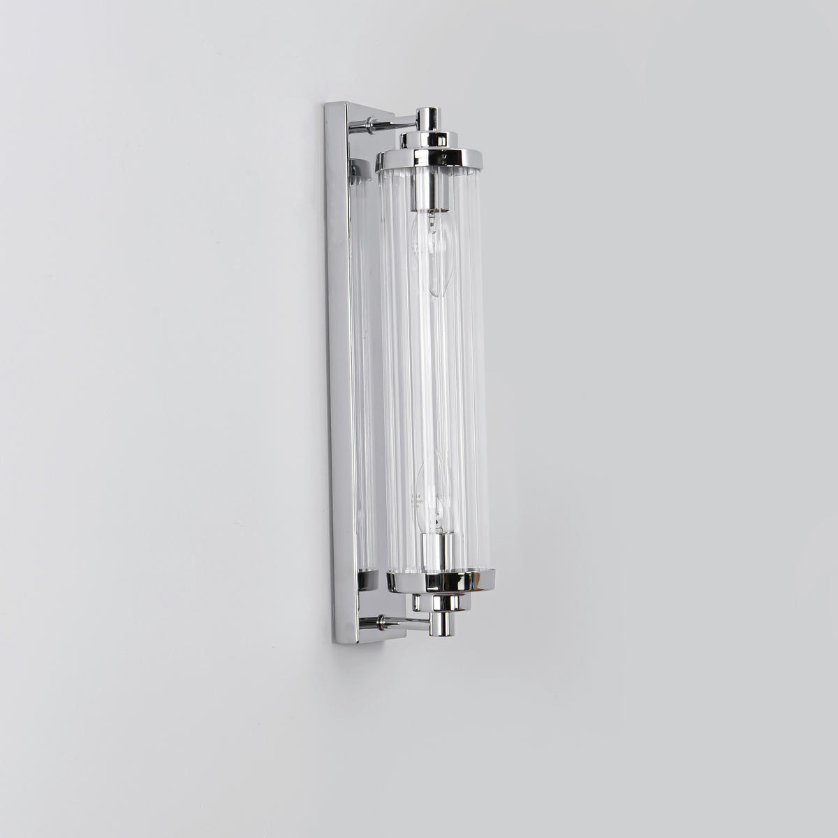 WANDLEUCHTE - Chromfarben, Konventionell, Glas (42/10/8cm)