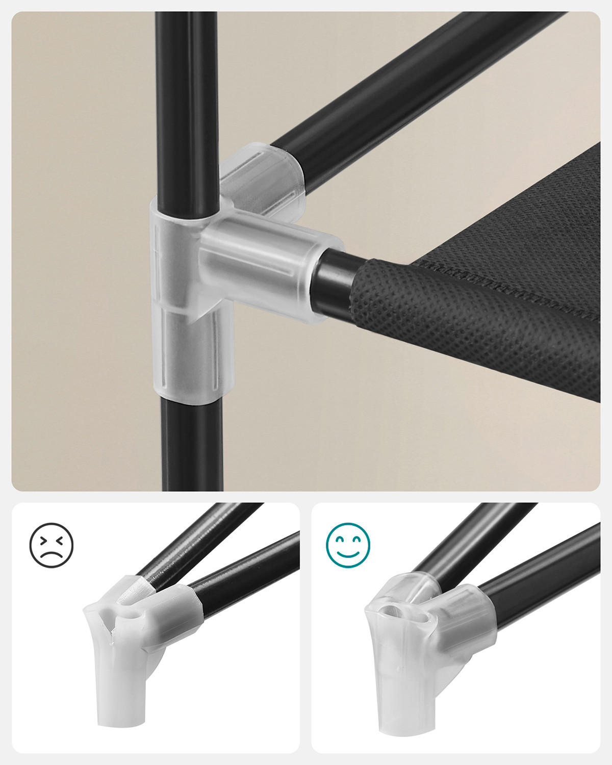 SCHUHREGAL Schwarz  - Transparent/Schwarz, Trend, Kunststoff/Textil (88/160/28cm) - Boxxx