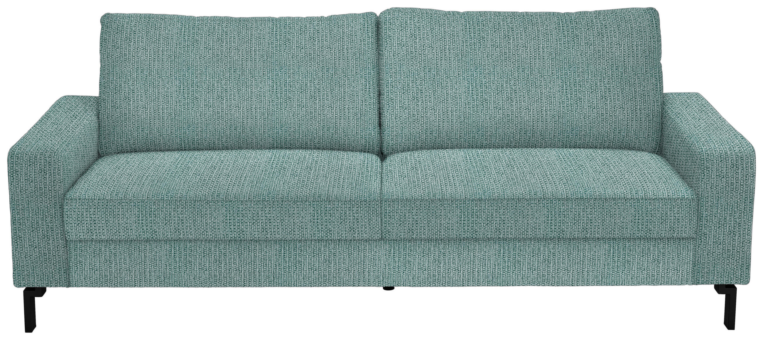 3-SITZER-SOFA in Flachgewebe Salbeigrün  - Salbeigrün/Schwarz, Design, Textil/Metall (218/86/97cm) - Hom`in
