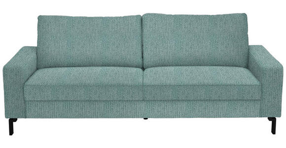 3-SITZER-SOFA in Flachgewebe Salbeigrün - Salbeigrün/Schwarz, Design, Textil/Metall (218/86/97cm) - Hom`in
