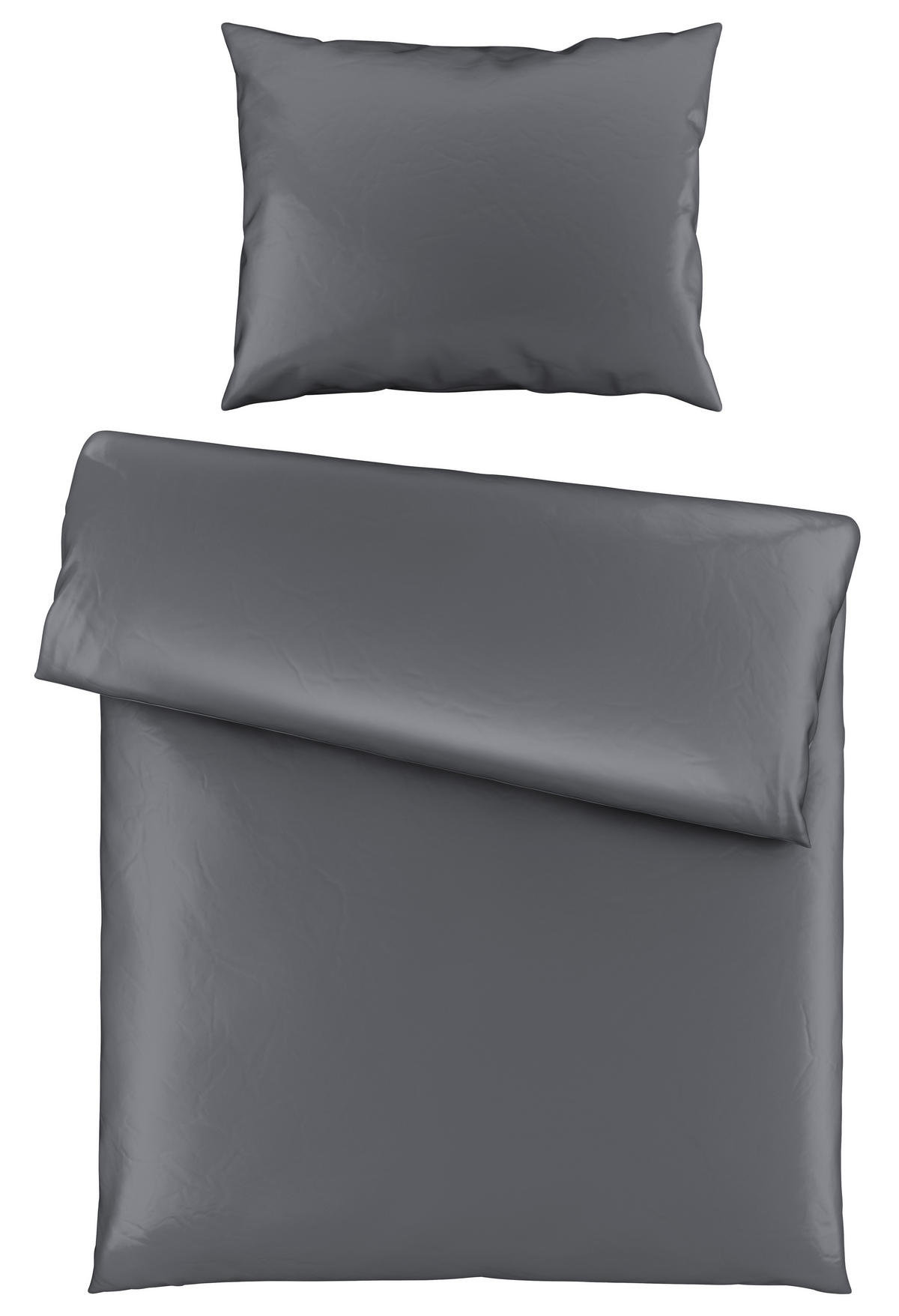 POVLEČENÍ, satén, antracitová, 140/220 cm - antracitová, Basics, textil (140/220cm) - Novel