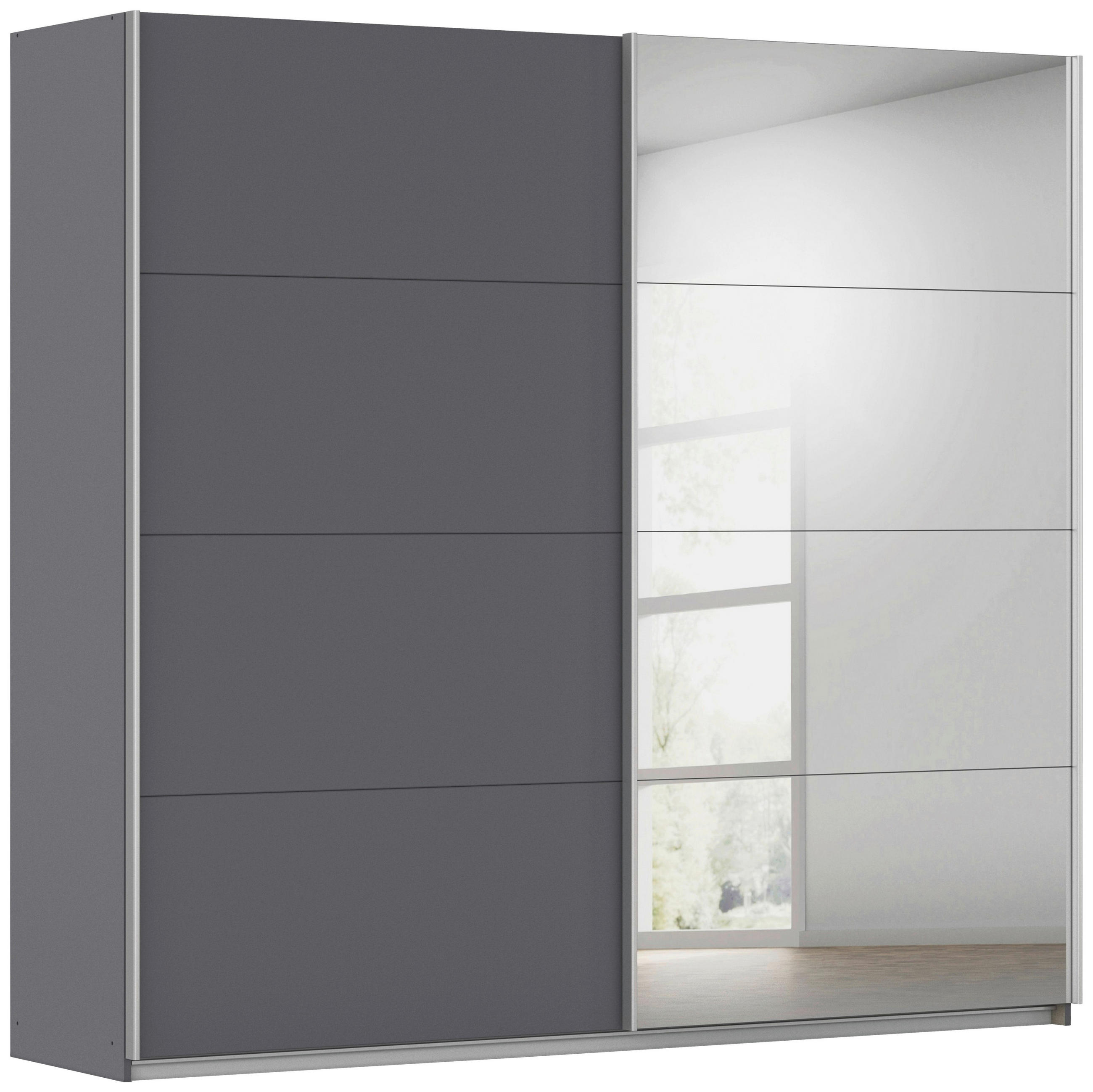 home24 Schwebetürenschrank Grau 226x210x62 cm
